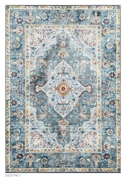 Blue Patterm handloom rug