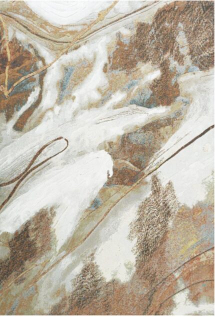 Abstract Blue Machine Made Carpet 3