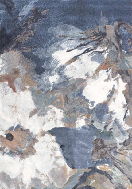 Abstract Blue hand made Made Carpet
